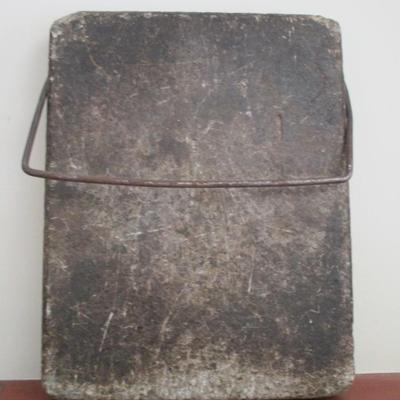 Antique 1800's Soapstone Bed Foot Warmer Sleigh Buggy 7" x 9" (LR)