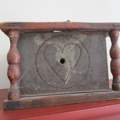 Antique New England Wood & Tin Foot Warmer (LR)