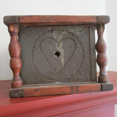 Antique New England Wood & Tin Foot Warmer (LR)