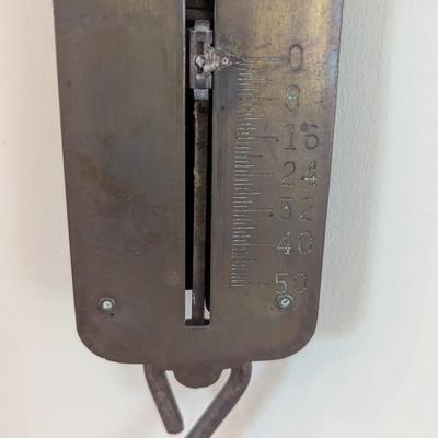 Antique John Chatillon & Sons Brass Hanging Scale Type 100 50lbs New York USA (K)