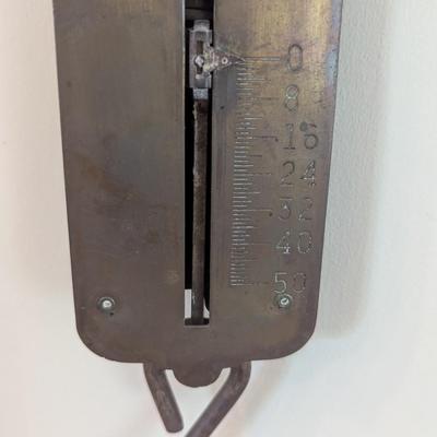 Antique John Chatillon & Sons Brass Hanging Scale Type 100 50lbs New York USA (K)