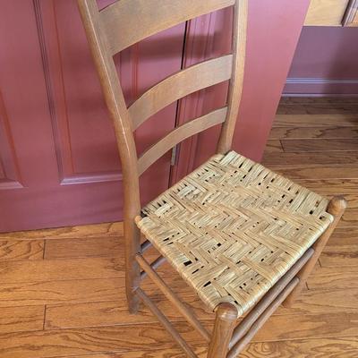 Wooden Ladder Back Chair With Rush Seat (K)