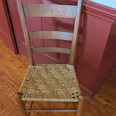 Wooden Ladder Back Chair With Rush Seat (K)