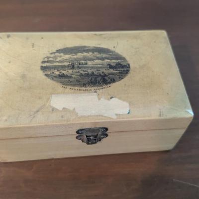 Antique Trinket Jewelry Box Edwardian The Philadelphia Exhibition (DR)