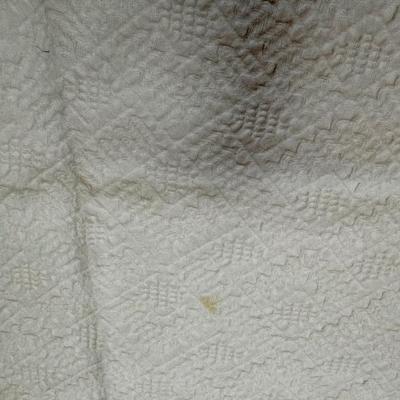 Vintage Round White Cotton Tablecloth with Fringe