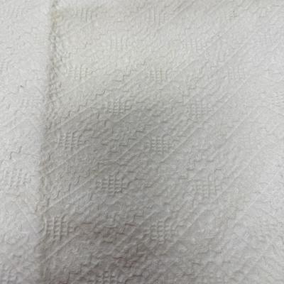 Vintage Round White Cotton Tablecloth with Fringe