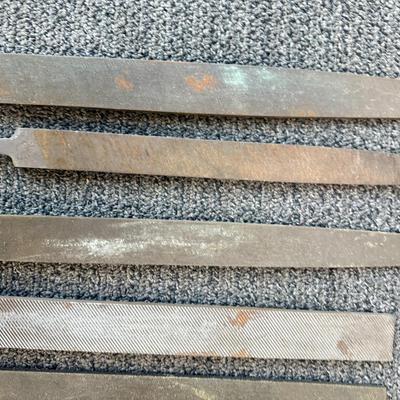 Lot of 11 Vintage Metal Files with Wooden Handles