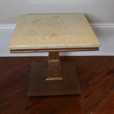 MCM Marble Top Low Profile Side Table (See Details)