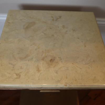 MCM Marble Top Low Profile Side Table (See Details)