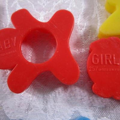 15 small Cookie cutters, birthday candle holders, nut cups, garnish cutter, glass tumbler