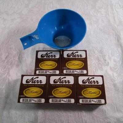 5 boxes Regular size canning lids, canning funnel