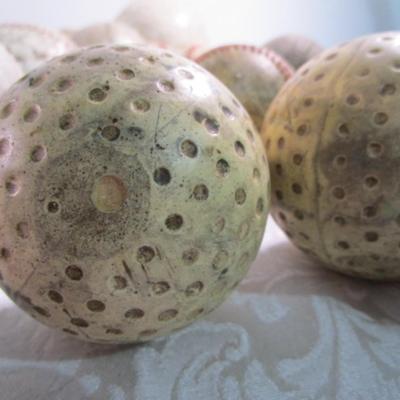 3 Vintage large dimpled golf balls, 3" tall