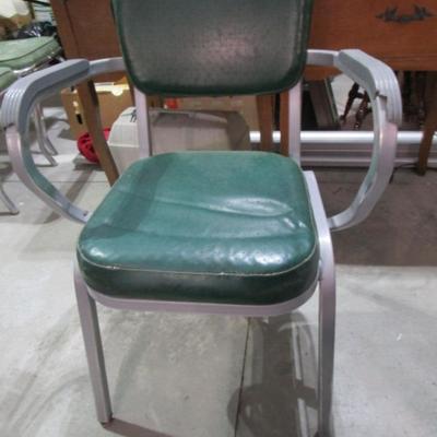 Vintage upholstered Cramer Airflow metal chair