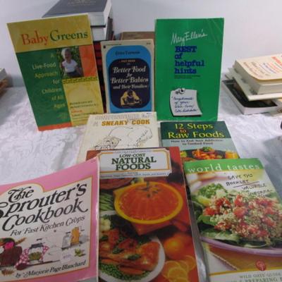 5 healthy cookbooks, 2 baby cookbooks, Maryellen's Helpful Hints
