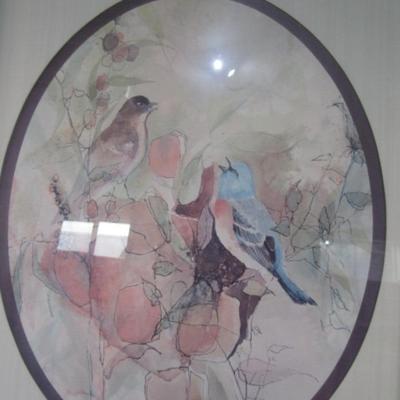 Framed picture of 2 birds by Barbara Walden