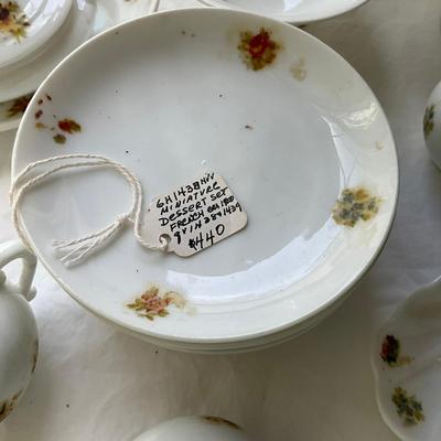 L847 Antique French Minature China Dessert Set