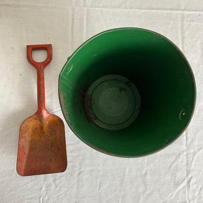 D859 Antique Whittaker Glessner Co. Sand Pail With Shovel