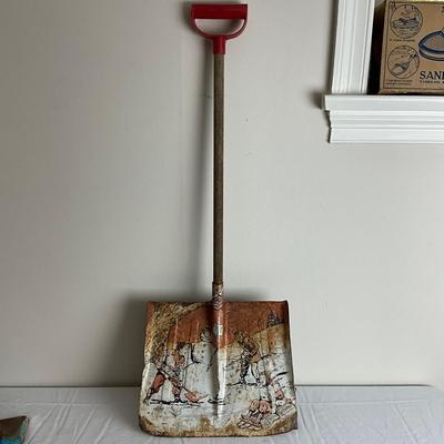 D863 Vintage Metal Litho Children’s Toy Snow Shovel