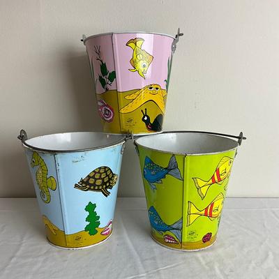 L866 Lot of Three Ohio Art Co. Sand Pails
