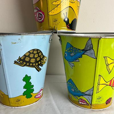 L866 Lot of Three Ohio Art Co. Sand Pails