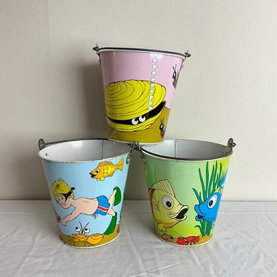 L866 Lot of Three Ohio Art Co. Sand Pails