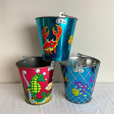 D879 Three Ohio Art Co. Sand Pails
