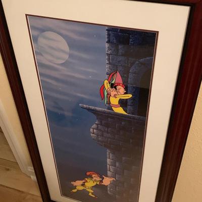 Large Framed Cartoon Cell Popeye Olive Oyl Romeo & Juliet “Shakespearean Spinach”