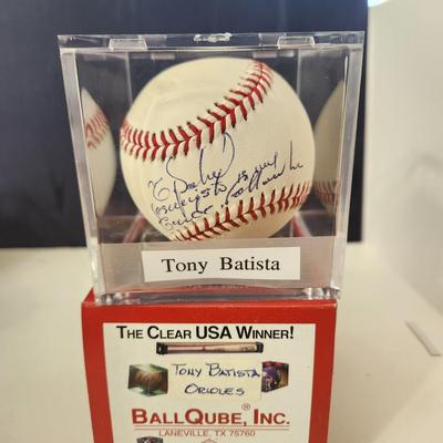 Tony Batista Orioles OMLB Signed Autographed Baseball