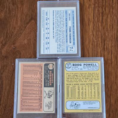 3 Baltimore Orioles Signed Autographed Baseball Cards Brooks Robinson, Frank Robinson, Boog Powell