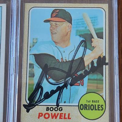 3 Baltimore Orioles Signed Autographed Baseball Cards Brooks Robinson, Frank Robinson, Boog Powell