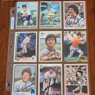 Lot of 34 Signed Autographed Baseball Cards Mostly Baltimore Orioles Cal Ripken Jr. ,Rick Dempsey, Al Bumbry , Bed McDonald, Jim Palmer...