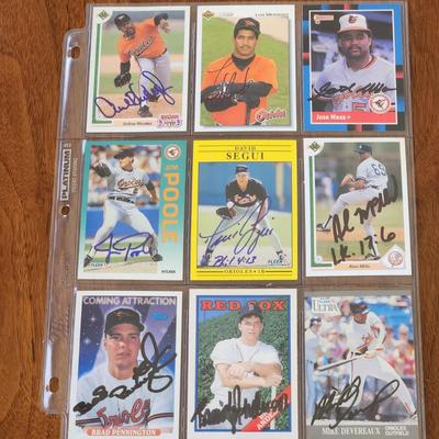 Lot of 34 Signed Autographed Baseball Cards Mostly Baltimore Orioles Cal Ripken Jr. ,Rick Dempsey, Al Bumbry , Bed McDonald, Jim Palmer...