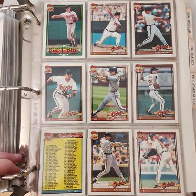 Baseball Card Album w Baltimore Orioles cards Several complete sets 1980's 1990's
