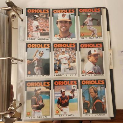 Baseball Card Album w Baltimore Orioles cards Several complete sets 1980's 1990's