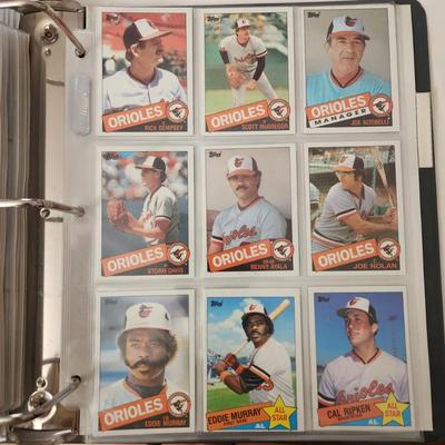 Baseball Card Album w Baltimore Orioles cards Several complete sets 1980's 1990's