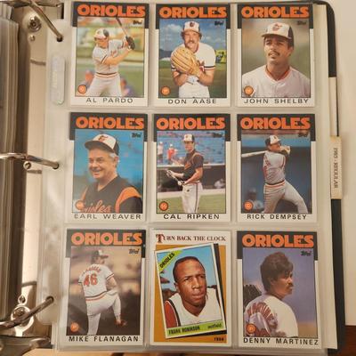Baseball Card Album w Baltimore Orioles cards Several complete sets 1980's 1990's