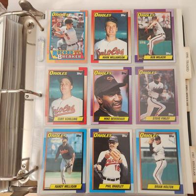 Baseball Card Album w Baltimore Orioles cards Several complete sets 1980's 1990's