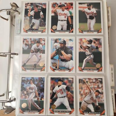 Baseball Card Album w Baltimore Orioles cards Several complete sets 1980's 1990's