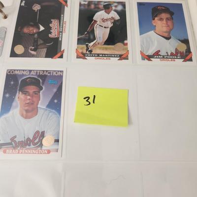 Baseball Card Album w Baltimore Orioles cards Several complete sets 1980's 1990's