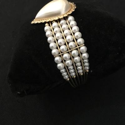 Cute faux pearl cuff bracelet