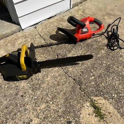 Hornet 16" Chain Saw + Black & Decker 20" Hedge Trimmer