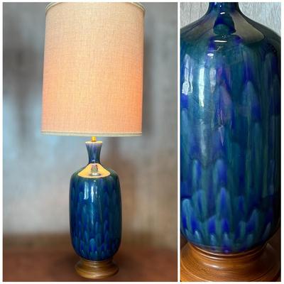 Large Vintage Ceramic Tabletop Lamp 43" Tall