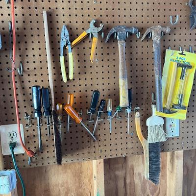 Tool Mixed Garage Lot - Nails, Hand Tools, Hardware, etc.