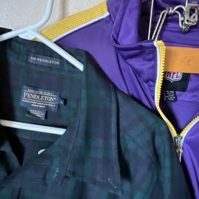 Minnesota Vikings Jacket and Pendleton Shirt, XL