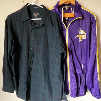 Minnesota Vikings Jacket and Pendleton Shirt, XL