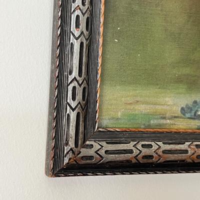 Antique Mirror, 2 Vintage Framed Prints