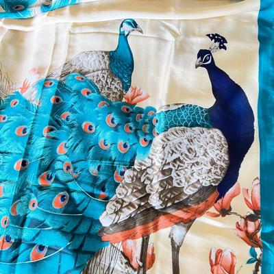 2 New Large Silk Blend Scarves 34"x70"
