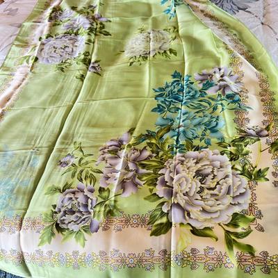 2 New Large Silk Blend Scarves 34"x70"