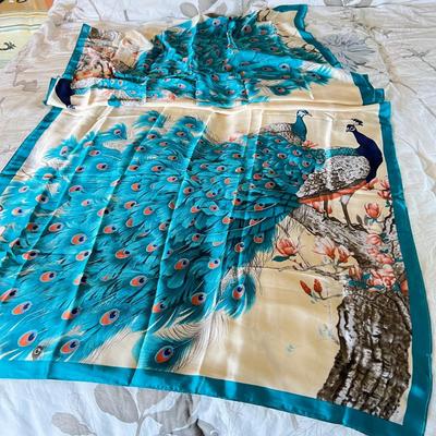 2 New Large Silk Blend Scarves 34"x70"