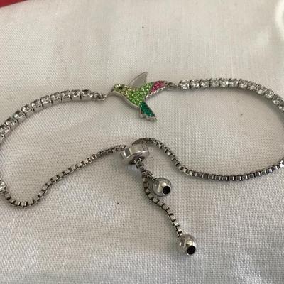 Crystal Hummingbird Slider Bracelet